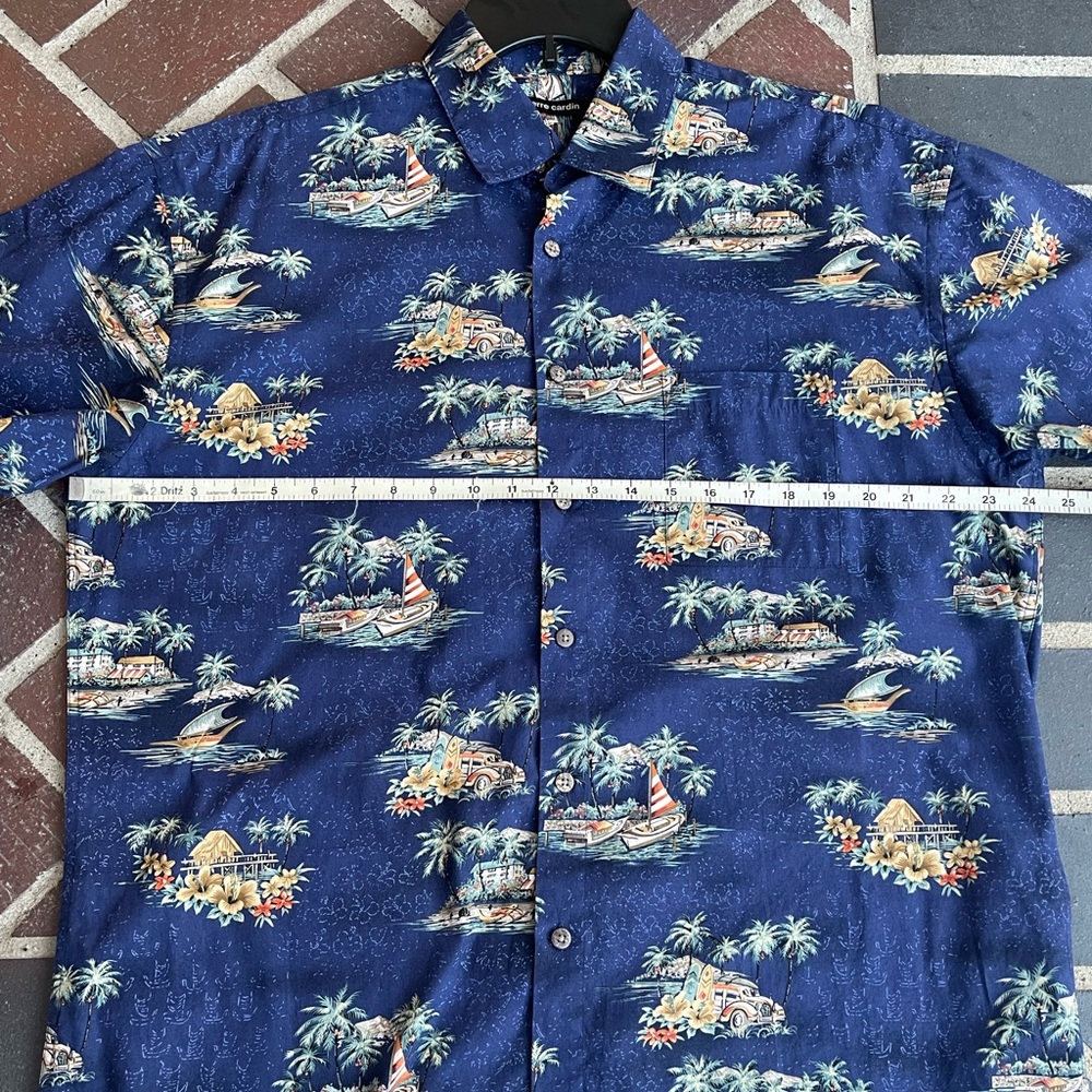 Vintage Pierre Cardin Scenic Border Hawaiian Shirt